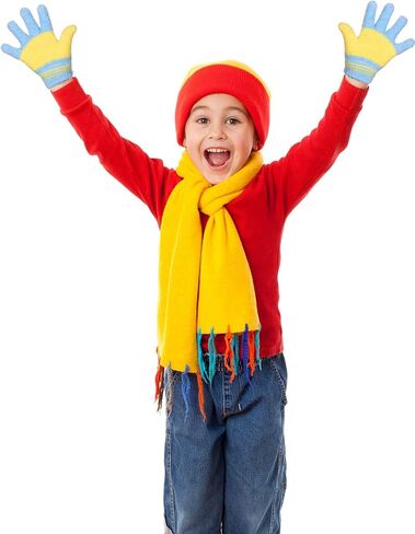 EBOOT 3 Pairs Kids Winter Knit Gloves Stretchy Full Finger Fluffy Mittens for Toddler Boys Girls 1-11 Years in Saudi Arabia