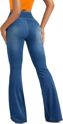 طماق جان متماسكة للنساء مع كروس عالية الخصر الجرس السفلية اليوغا السراويل in Kuwait