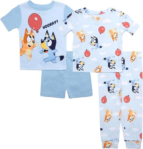 Bluey Boys' 4-Piece Snug-fit Cotton Pajama Set, Soft & Cute for Kids in Saudi Arabia