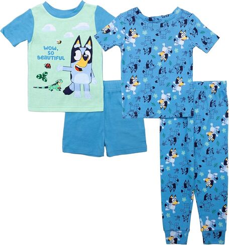 Bluey Boys' 4-Piece Snug-fit Cotton Pajama Set, Soft & Cute for Kids in Saudi Arabia