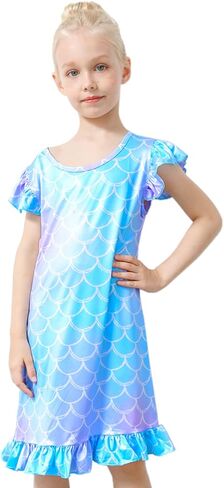 Fiodrimy Girls Lightgowns Unicorn Sleepwear Night Sleep Dress Pajamas Little Kids Toddler Lightgown in Kuwait
