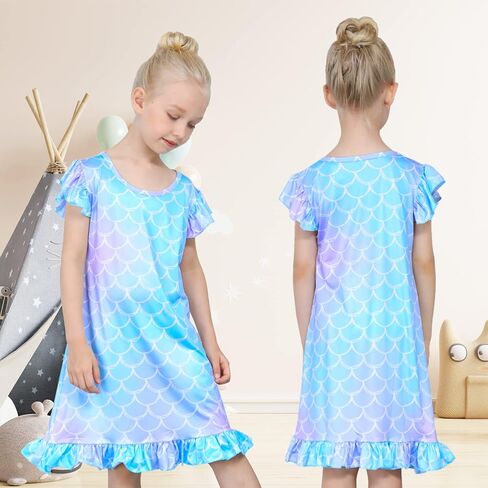 Fiodrimy Girls Lightgowns Unicorn Sleepwear Night Sleep Dress Pajamas Little Kids Toddler Lightgown in Kuwait