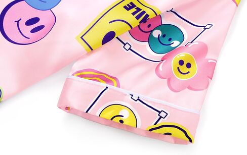 Beezizac Little & Big Girls Pajama Satin Silky Yellow & Pink Leopard 2-PC الأكمام القصيرة والسروال مجموعة Kid Size 6-16 in Kuwait