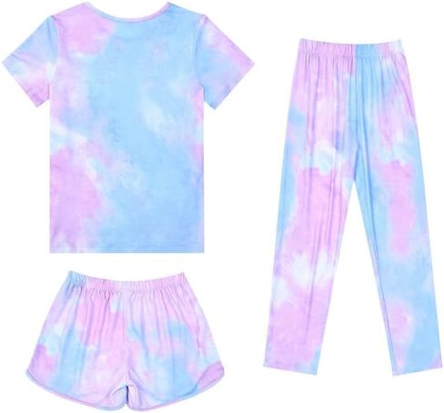 Mirawise Girls 3 Pc Pajamas Sleepwear Cotton Pjs Clothes Set 4-13 Years in Saudi Arabia