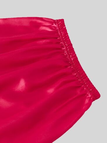 Satin Pajamas for Girls, 4-Piece Short Sleeve Button Down Silky PJ Set in Saudi Arabia