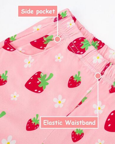 Nidoul Girls Pajamas Short Sleeve Toddler Summer Pjs Girls' Sleepwear 2 Pieces Lounge Sets Kids Clothes 3T-14Y in Kuwait
