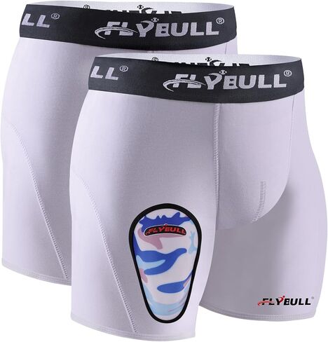 2-Pack Boys Cup Underwear Youth Boxer Briefs with 1 Soft Protective Athletic Cup for Baseball, Football, Lacrosse in Kuwait