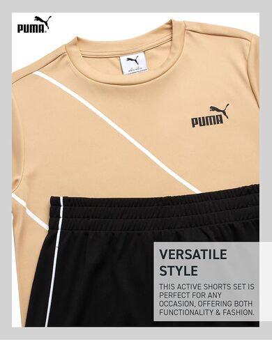 PUMA Boys Active Shorts Set - 2 Piece Dry Fit T-Shirt and Performance Gym Shorts - Activewear Clothing Set for Boys (4-16) in Kuwait