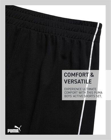 PUMA Boys Active Shorts Set - 2 Piece Dry Fit T-Shirt and Performance Gym Shorts - Activewear Clothing Set for Boys (4-16) in Kuwait