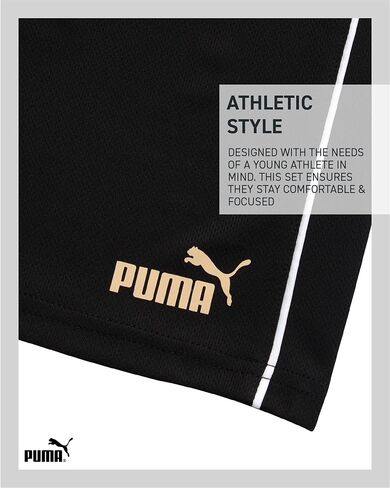 PUMA Boys Active Shorts Set - 2 Piece Dry Fit T-Shirt and Performance Gym Shorts - Activewear Clothing Set for Boys (4-16) in Kuwait