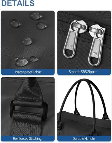 BAGAIL Travel Duffel Bag - Weekender, Overnight Gym Carry On Tote with Wet Pocket, Hospital Mom Bag for Labor and Delivery - Extra Large, Black in Kuwait
