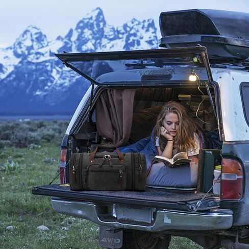 Felipe Varela Duffle Bag for Men, Canvas Expandable Duffel Bag for Travel, Mens Carry On Luggage Bags Traveling Weekender Gym Overnight Duffel Bags for Airplanes, Black in Kuwait