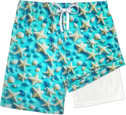LUCOWEE Boys Swim Trunks Zipper Pockets Compression Liner Anti Chafe Swimsuit Bathing Beach Shorts Surf Quick Dry UPF 50+ in Saudi Arabia