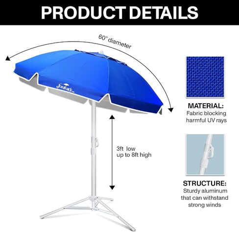 Portable UV Sun Shade Umbrella with Tripod Stand – Lightweight, Adjustable, and Instant Sun Protection for Outdoor Sports, Camping, and More – Blue in Saudi Arabia