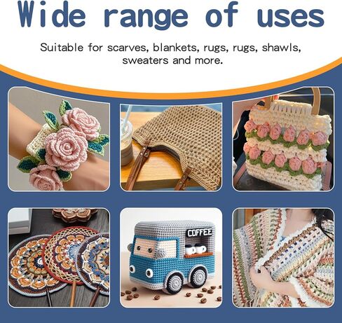 25 mm Large Crochet Hooks, Ergonomic Handle for Arthritic Hands, Professional Huge Crochet Needles, Colorful Transparent Crochet Hook for Beginners and Crocheting Yarn(25 mm) in Kuwait