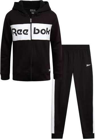 Reebok Boys' Active Sweatsuit - 2 Piece Performance Fleece Zip Hoodie Sweatshirt and Jogger Sweatpants - Activewear Set, 8-14 in Kuwait