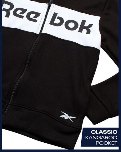 Reebok Boys' Active Sweatsuit - 2 Piece Performance Fleece Zip Hoodie Sweatshirt and Jogger Sweatpants - Activewear Set, 8-14 in Kuwait