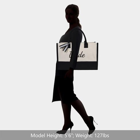TOPDesign Canvas Tote Bag, Bridal Shower Gifts for Bride, Wedding Bachelorette Bride Gifts Shoulder Bag in Kuwait