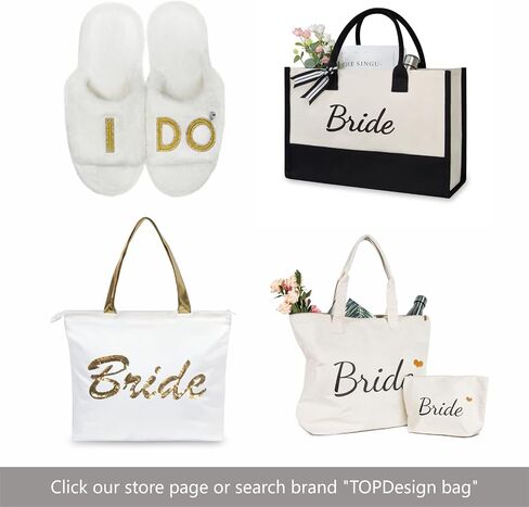 TOPDesign Canvas Tote Bag, Bridal Shower Gifts for Bride, Wedding Bachelorette Bride Gifts Shoulder Bag in Kuwait
