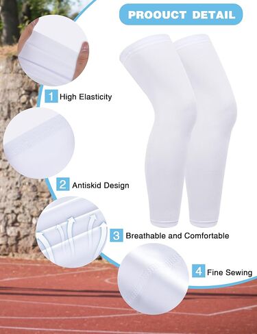 Roadbox Kids Long Leg Sleeve, 2 Pairs Non-Slip Protection Knee Compression Leg Sleeves for Youth Boy Girl Basketball Football in Saudi Arabia