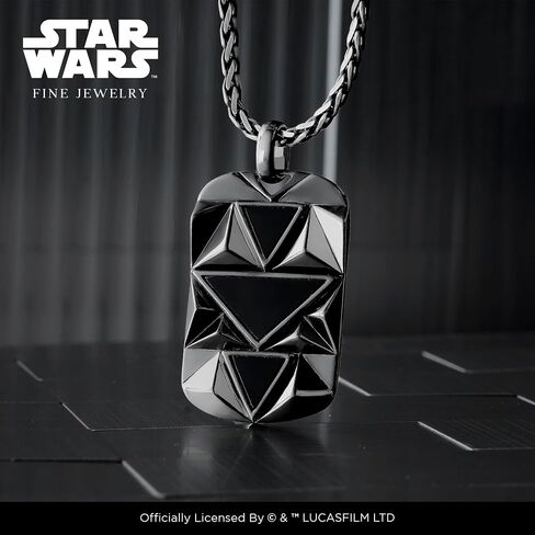 Jewelili Star Wars™ Fine Jewelry Dark Armor Men's Pendant Black Onyx Silver with Black Rhodium in Saudi Arabia