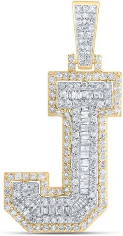 المجوهرات بواسطة Lux 10K Gold Gold Mens Round Diamond First Letter Charm Harm 5/8 CTTW in Saudi Arabia