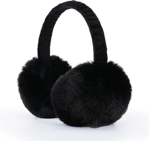 GNEGNI Kids Fluffy Ear Muffs Foldable Winter Faux Fur Earmuffs Adjustable Ear Warmer Cover Outdoor Earmuff for Girls Boys in Kuwait