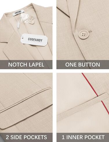 COOFANDY Mens Casual Blazer Suit Jackets Slim Fit One Button Sport Coats Lightweight Business Sports Jackets in Kuwait