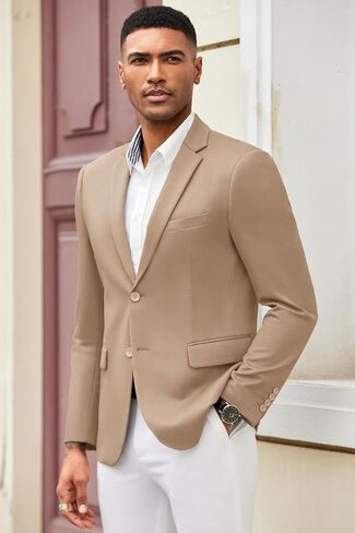COOFANDY Mens Casual Blazer Slim Fit Suit Jacket Lightweight Knit Sport Coat Two Button Blazer Jacket in Kuwait
