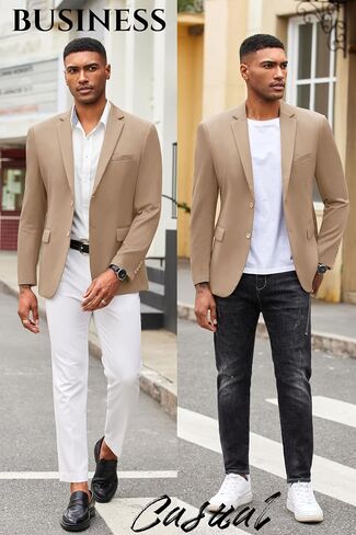 COOFANDY Mens Casual Blazer Slim Fit Suit Jacket Lightweight Knit Sport Coat Two Button Blazer Jacket in Kuwait