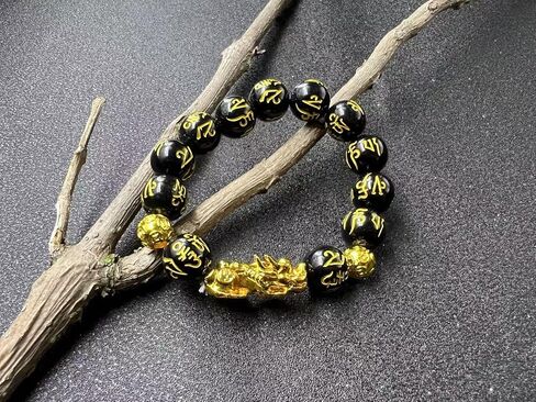 goleden pixiu bracelets (Twins Gold Pixiu Bracelet.),unisex adult,22cm ring size,Career success, family happiness, smooth endeavors, wealth, and prosperity, overcome difficulties in Saudi Arabia