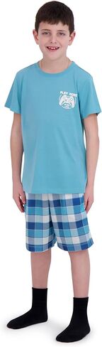 Boys Pajamas مجموعة-4 قطع الصيف PJS تي شيرت الأكمام القصيرة والسراويل ، والبنين نوم ، مراهقون الأطفال أحجام بيجاما 5-20 in Kuwait