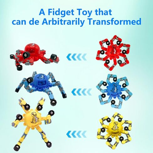 ألعاب Fidget Transformable Transforge Transforge ADHD Tools for Kids Teen Teen Toddler Autism Sensory Toys Juguetes Para Niños 4 Pack Party Party Favors for Kids in Kuwait