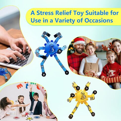 ألعاب Fidget Transformable Transforge Transforge ADHD Tools for Kids Teen Teen Toddler Autism Sensory Toys Juguetes Para Niños 4 Pack Party Party Favors for Kids in Kuwait
