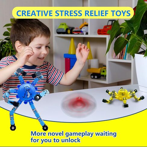 ألعاب Fidget Transformable Transforge Transforge ADHD Tools for Kids Teen Teen Toddler Autism Sensory Toys Juguetes Para Niños 4 Pack Party Party Favors for Kids in Kuwait