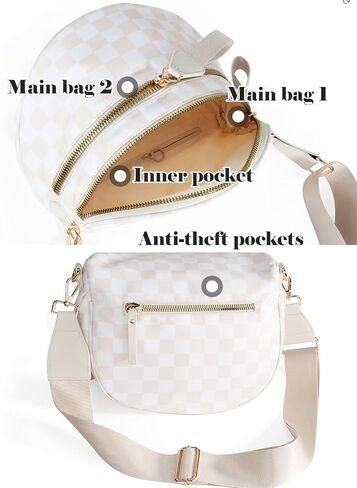 حقيبة BAM Crossbody Bag Bag Bag Bag Bag Bass للنساء ، وحزم حزم حزم فاصلة فسيحة in Kuwait