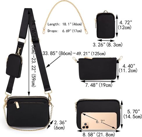 UTO Small Crossbody Bags for Women 3 in 1 Trendy Belt Purse Fashion Designer Mini Cute Sling Fanny Chest Pack in Kuwait