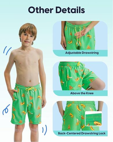 maamgic Boys Swim Trunks Compression Liner Stretch Teen Boy Swim Shorts Anti-Chafe Bathing Suits with Zipper Pockets in Saudi Arabia