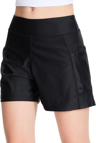 DEVOROPA Youth Girls Swim Board Shorts with Mesh Liner Quick Dry Beach Summer Swimwear Kids Swimming Shorts UPF 50+ Pockets in Saudi Arabia