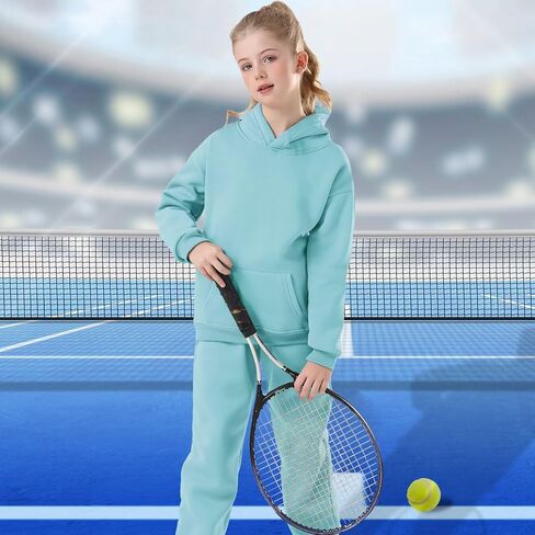 DHSPKN Girls Boys 2 Piece Tracksuit Athletic Sweatsuits Sets Hooded Sweatshirt and Jogger Sweatpants Clothing Sets for Kids in Saudi Arabia