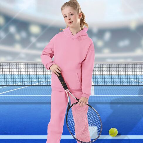 DHSPKN Girls Boys 2 Piece Tracksuit Athletic Sweatsuits Sets Hooded Sweatshirt and Jogger Sweatpants Clothing Sets for Kids in Saudi Arabia
