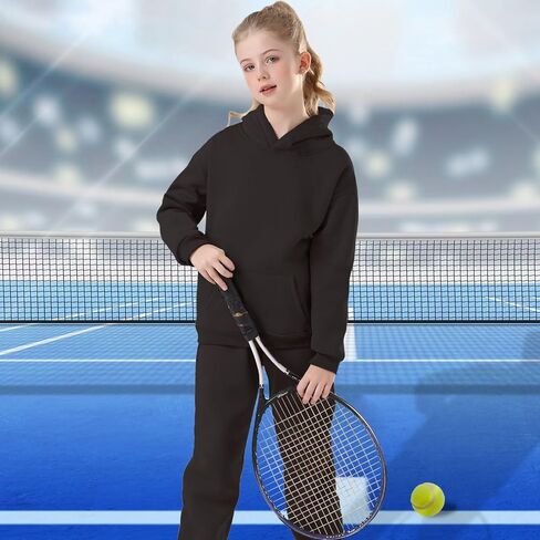 DHSPKN Girls Boys 2 Piece Tracksuit Athletic Sweatsuits Sets Hooded Sweatshirt and Jogger Sweatpants Clothing Sets for Kids in Saudi Arabia