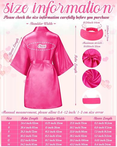 Jecery 5 Pack Spa Robes for Party Sleepover Slumber Birthday Party Squad Robes DIY Silk Satin Bathrobes with Headband in Kuwait