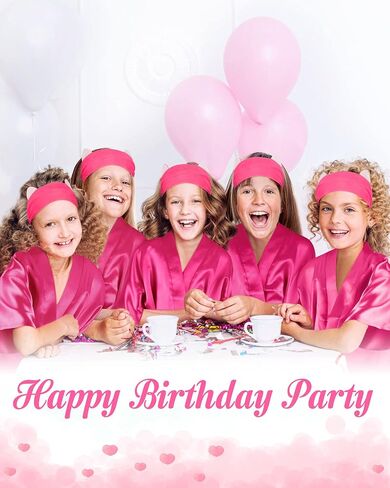 Jecery 5 Pack Spa Robes for Party Sleepover Slumber Birthday Party Squad Robes DIY Silk Satin Bathrobes with Headband in Kuwait