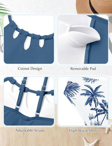 Girls Swimsuit Cutout Bathing Suit Cute Two Piece Swimsuits for Teen Girls Modest Swimwear High Waisted Tankini 9-18y in Kuwait