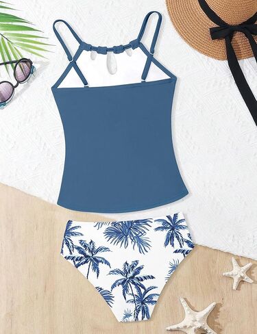 Girls Swimsuit Cutout Bathing Suit Cute Two Piece Swimsuits for Teen Girls Modest Swimwear High Waisted Tankini 9-18y in Kuwait