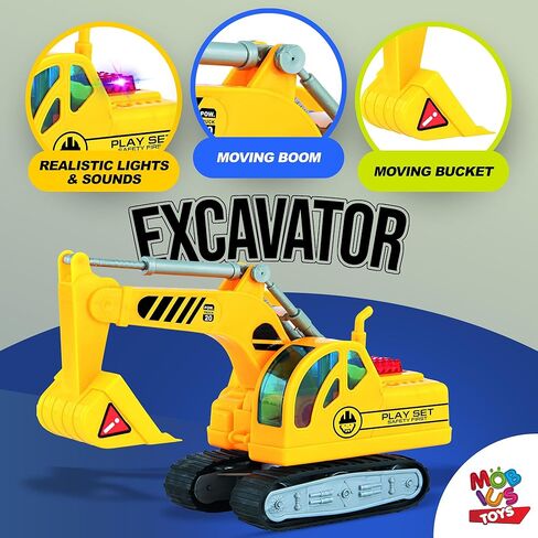 City Car Toy Playset of 4 Vehicles - Friction-Powered w/ Realistic Lights & Sounds - Includes Police Car, Garbage Truck, Construction Dump Truck & Helicopter - Toddler Boys Toy for Kids Ages 3-5 in Kuwait