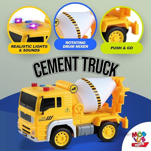 City Car Toy Playset of 4 Vehicles - Friction-Powered w/ Realistic Lights & Sounds - Includes Police Car, Garbage Truck, Construction Dump Truck & Helicopter - Toddler Boys Toy for Kids Ages 3-5 in Kuwait