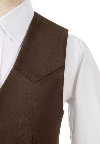 Retro Boys Cowboy Vest Suede Leather Costume Style Western Vest Vintage Waistcoat in Saudi Arabia