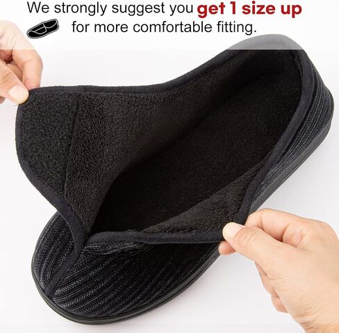 LongBay Men's Memory Foam Diabetic Slippers Comfy Warm Plush Fleece Arthritis Edema Swollen House Shoes in Saudi Arabia
